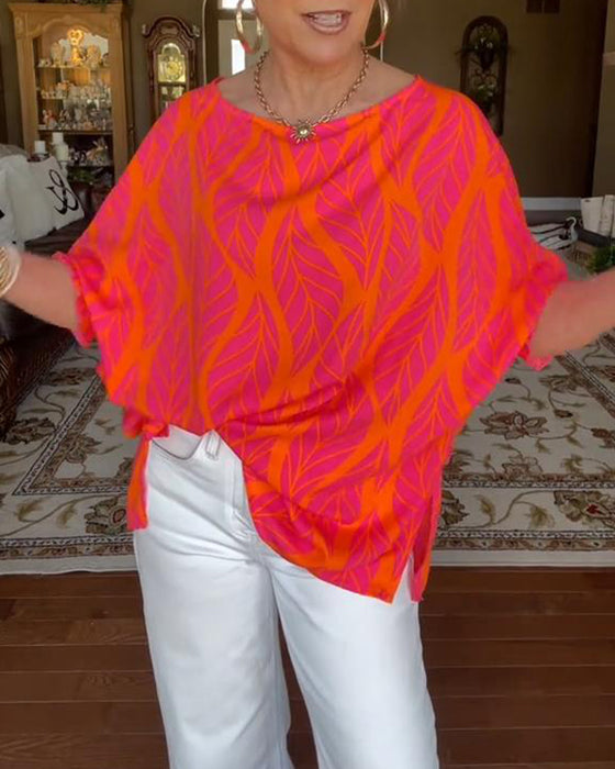 Blouse Col Rond Ample Imprimé