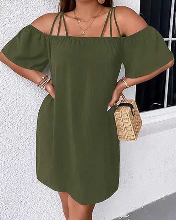 Robe Élégante Hors Épaule Bretelles
