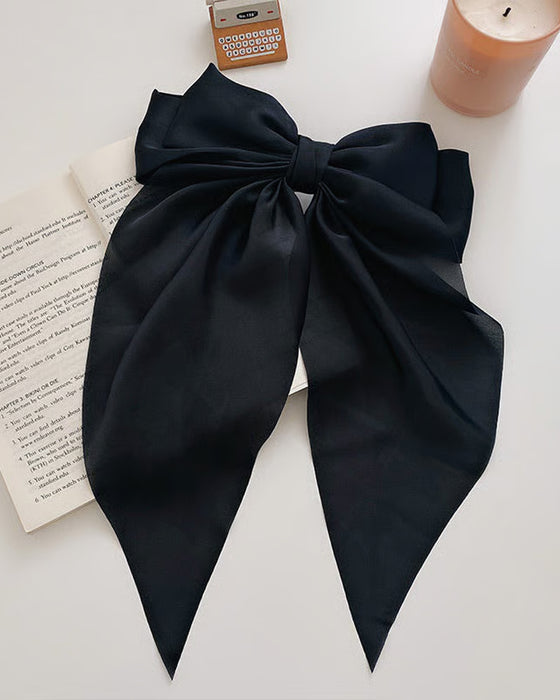 🔥 Grand Nœud Pince À Cheveux Pour Femme – Accessoire De Queue De Cheval Pour Mariage & Quotidien Avec Longue Queue