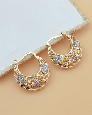 Boucles D’oreilles Vintage Fleur Créole