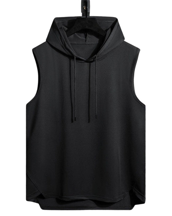 Tank Top Capuche Cordon Sans Manches Sport
