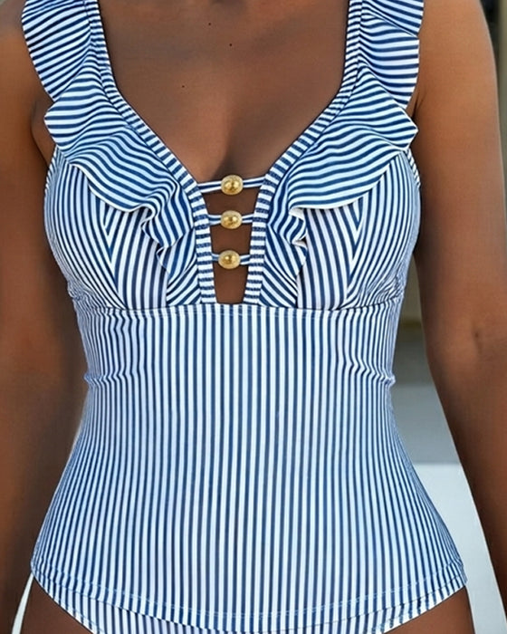 One-Piece Volant Rayon Découpe