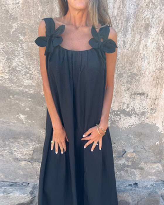 Robe Sans Manches Unie Fashion Longue