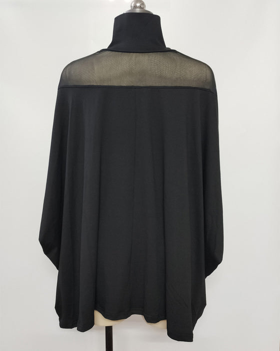 Blouse Transparente Épaules Dégagées Manche Dolman