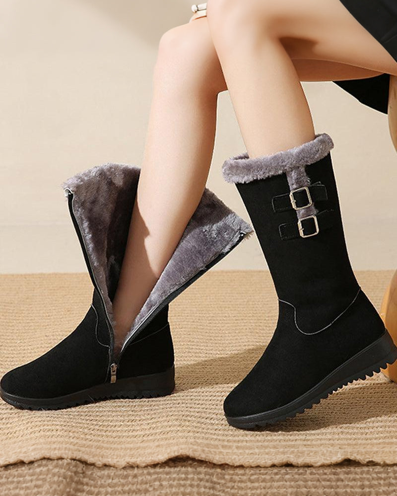 Bottes de Neige Femme Tendance Haute Cheville