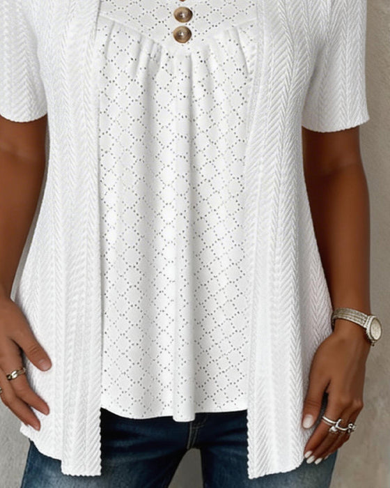 Chemisier Fausse Couche Carré Encolure Découpé Patchwork