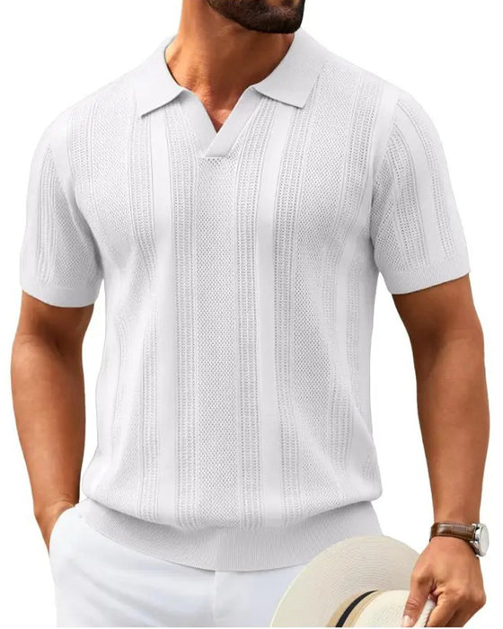 T-Shirt Col Polo Homme Manches Courtes