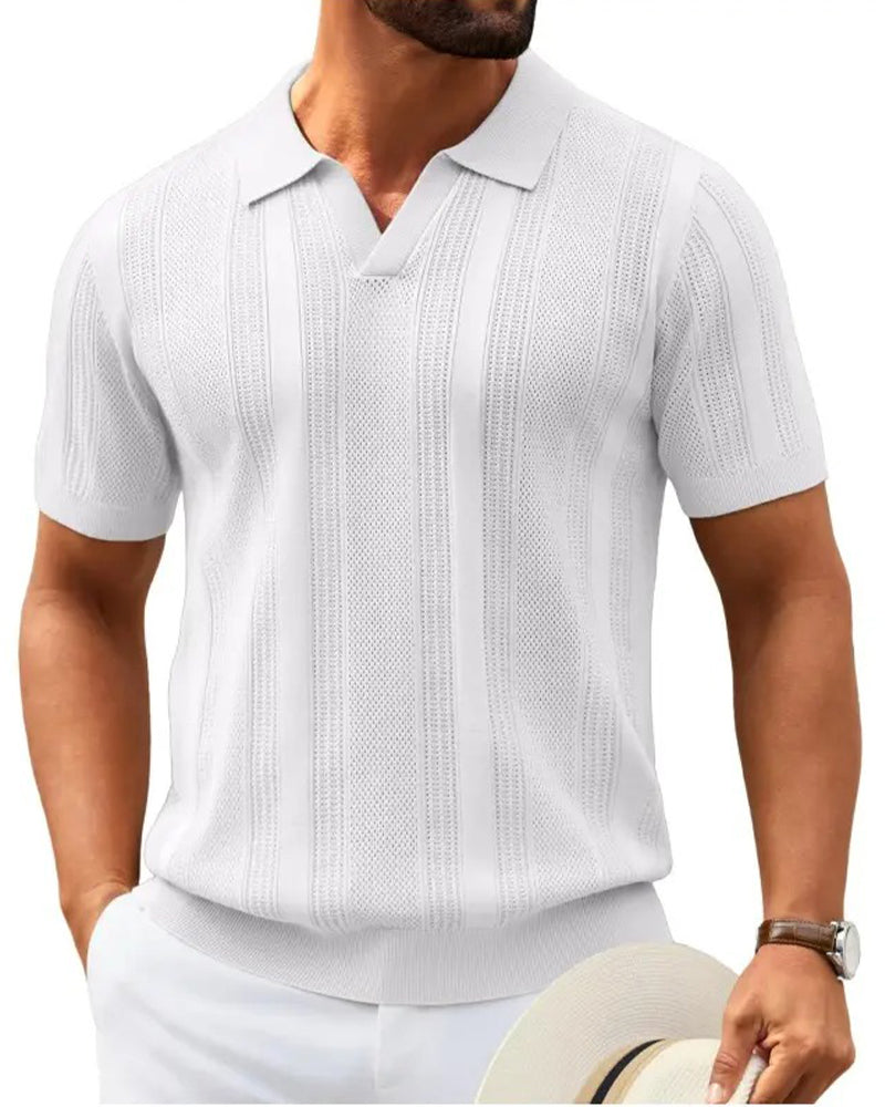 T-Shirt Col Polo Homme Manches Courtes