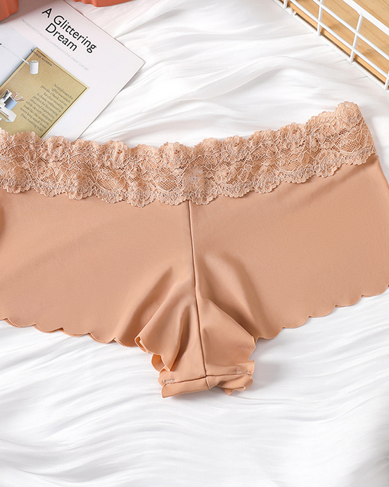 Culotte Avec Bord Dentelle Et Taille Moyenne