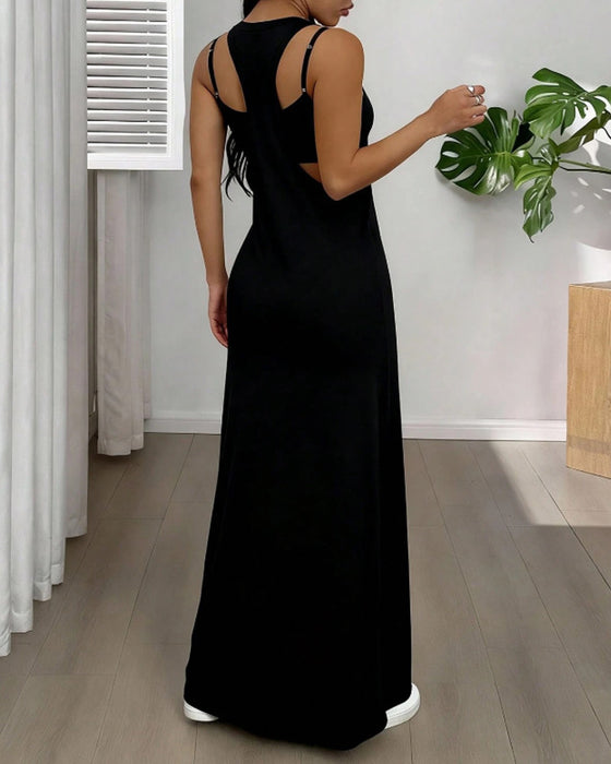 Ensemble Robe Unie Deux Pièces