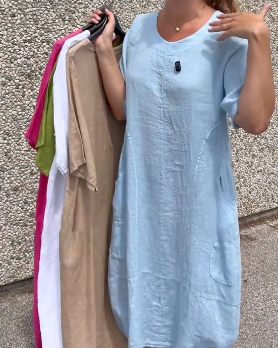 Robe Uni Col Rond