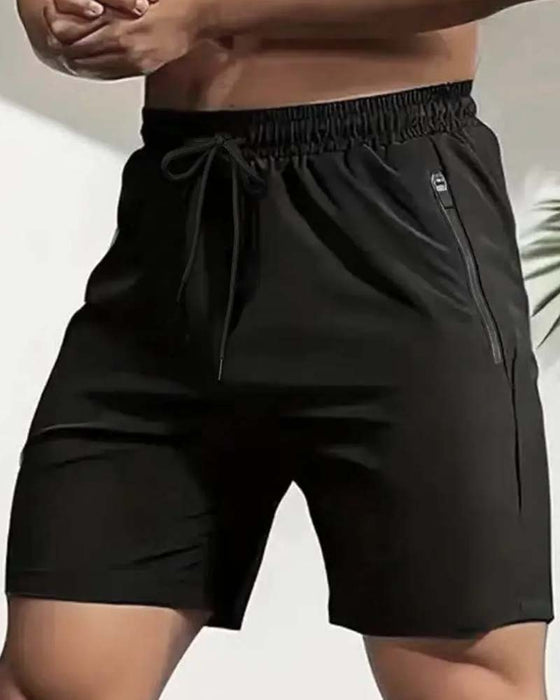 Short Cordon Fermeture Éclair Taille Élastique