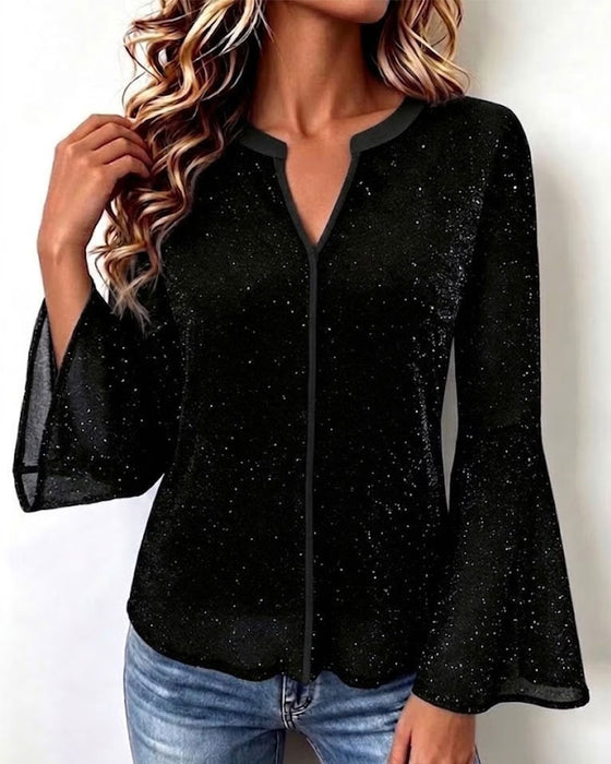 Haut Col V Manche Cloche Slim Fit