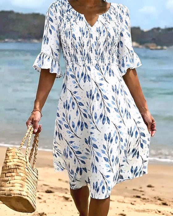 Robe Demi-Manches Imprimée
