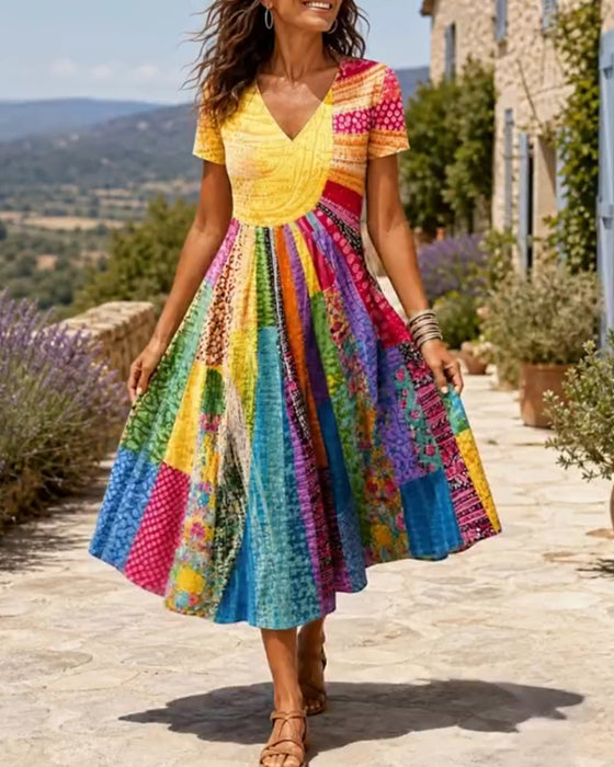 Robe Colorée Décontractée Tendance