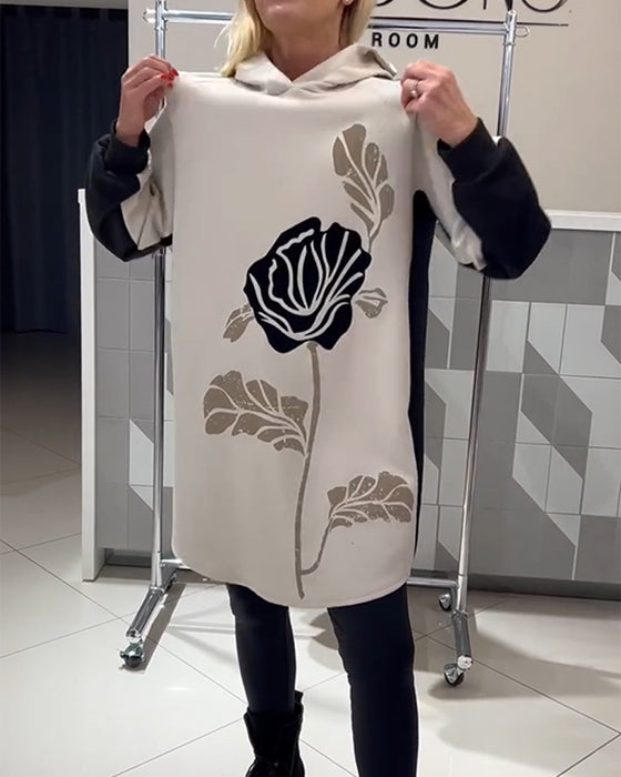 Robe À Capuche Color-Block Imprimé Floral