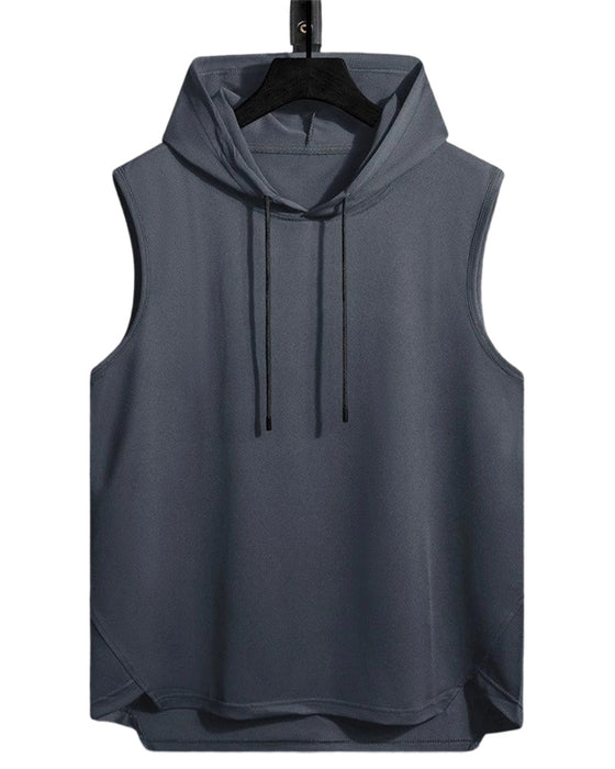 Tank Top Capuche Cordon Sans Manches Sport