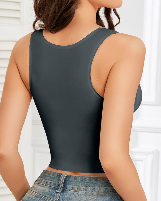 Débardeur Mesh-Splicing Soutien-Gorge Intégré