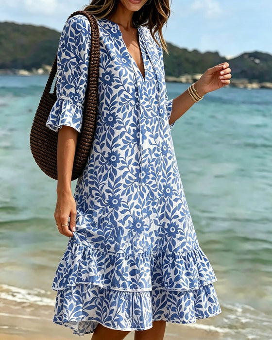 Robe Demi-Manches Volant
