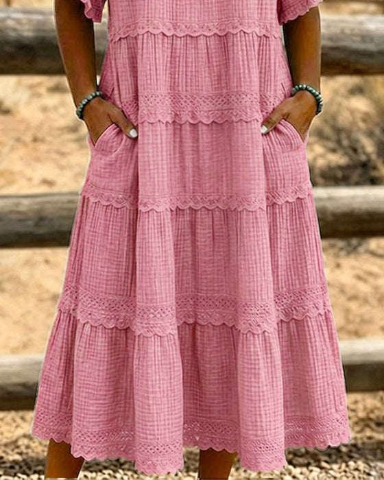 Robe Manche Courte Poche Longue