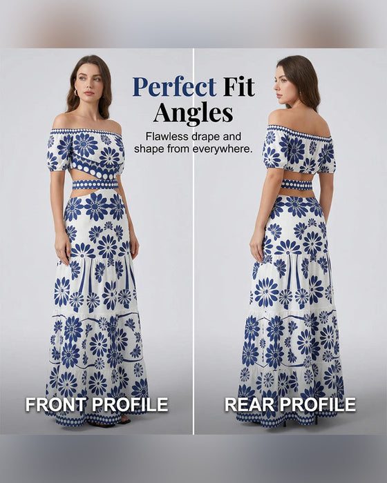 Robe Off-Shoulder Florale Découpée