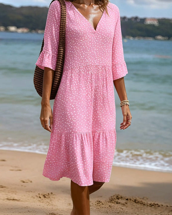 Robe Petit Pois Volant Manche