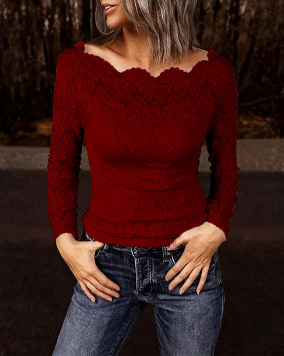 Haut De Base Uni À Manches Longues