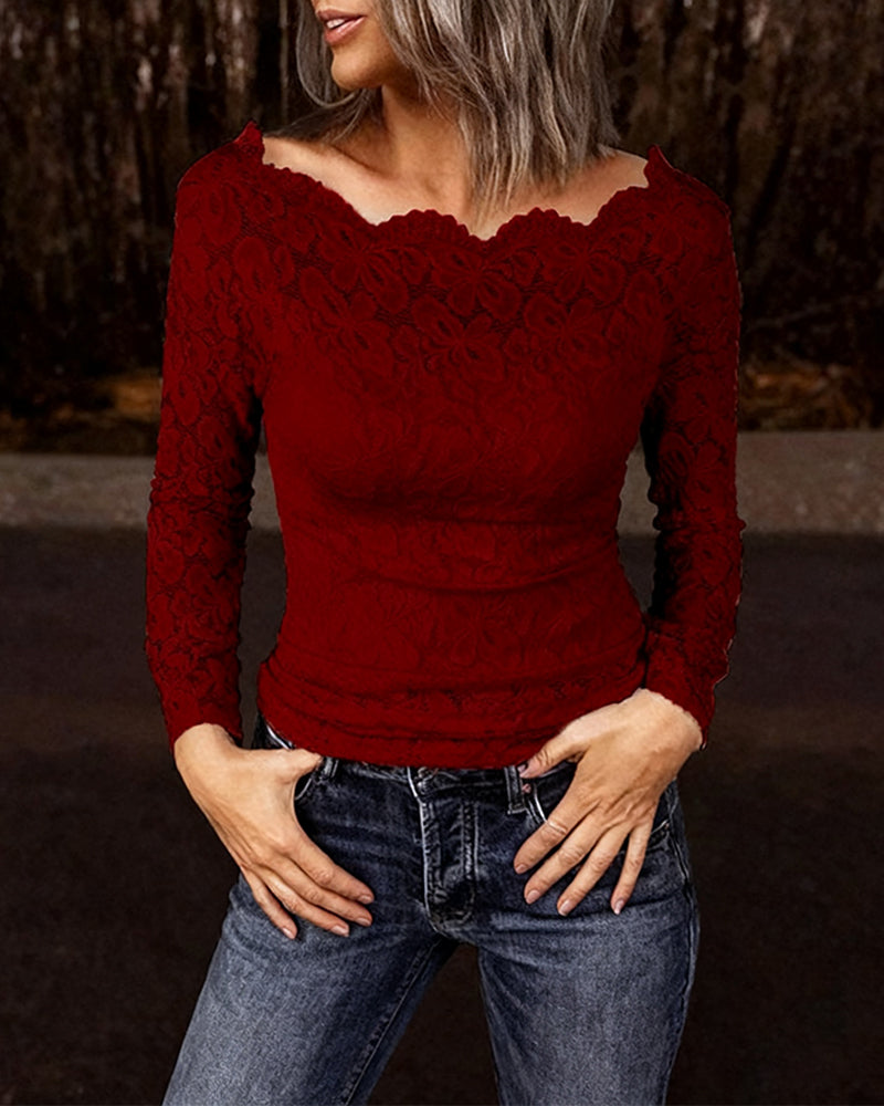 Haut De Base Uni À Manches Longues