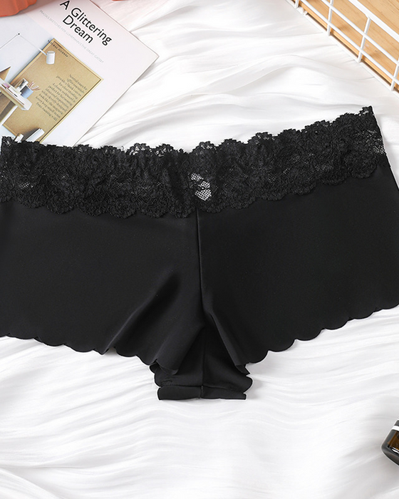 Culotte Avec Bord Dentelle Et Taille Moyenne