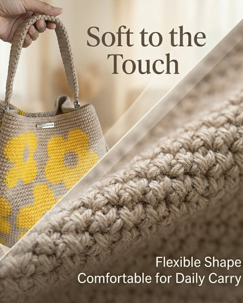 Sac Fleur Crochet Tote