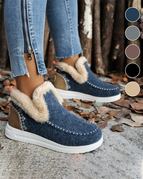 ❄️Bottines D’Hiver Femme Antidérapantes Avec Fausse Fourrure