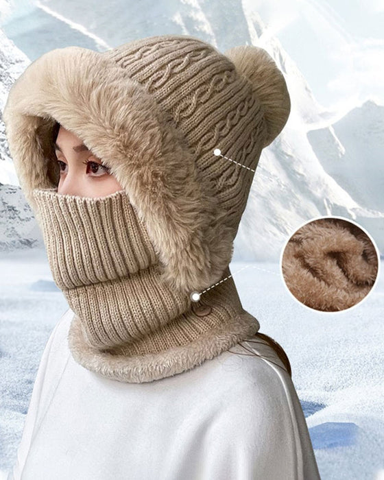 Bonnet Et Écharpe Tricotés Tout-En-Un