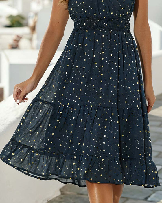 Robe Volant Sans Manches Flounce