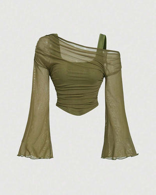 Chemisier Maille Volanté Manche Longue Cami