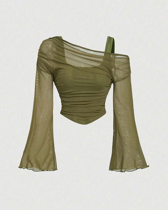 Chemisier Maille Volanté Manche Longue Cami