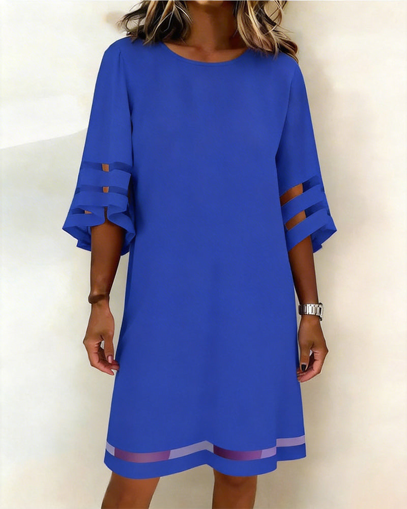 Robe Demi-Manches Décontractée Droite