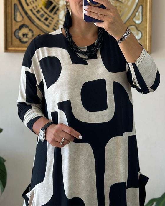 Robe à manches longues et imprimé