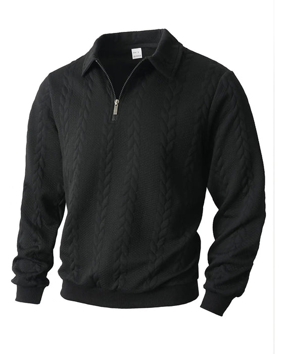 Hoodie Revers Demi Fermeture Éclair Décontracté