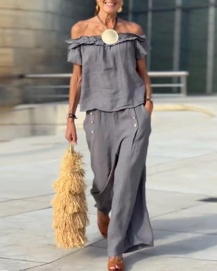 Ensemble Élégant Avec Décolleté en Off-the-Shoulder