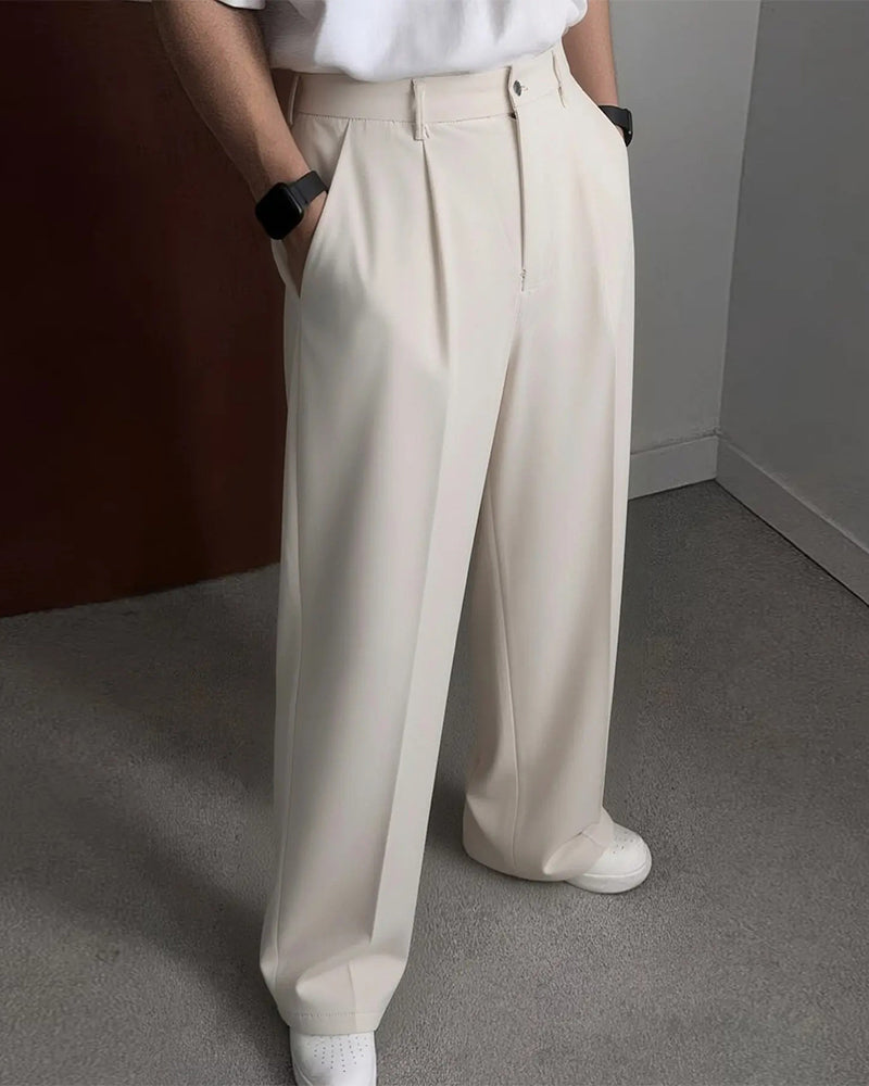 Pantalon Homme Poche Plissé Droit