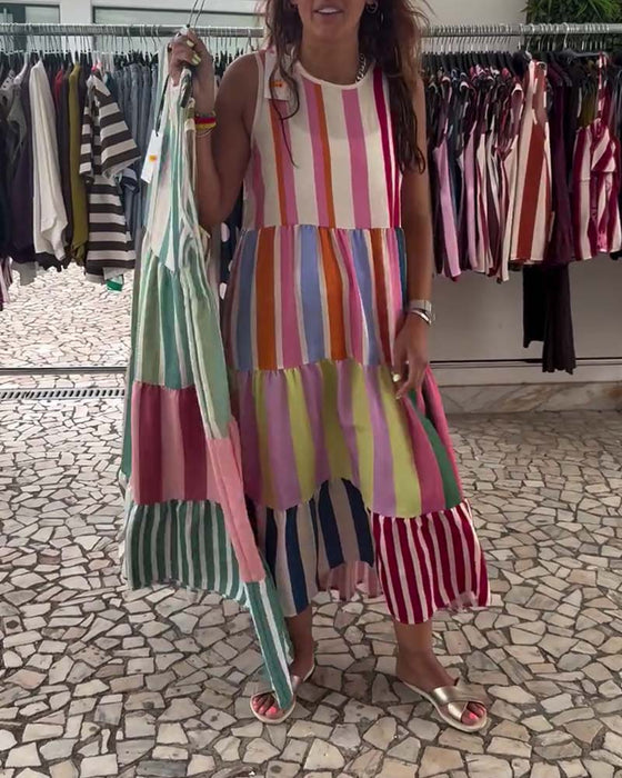 Robe Sans Manches Col Rond