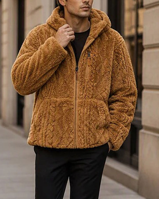 Homme Manteau À Capuche Fermeture Éclair