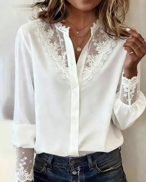 Chemise Élégante Et Stylée Patchwork