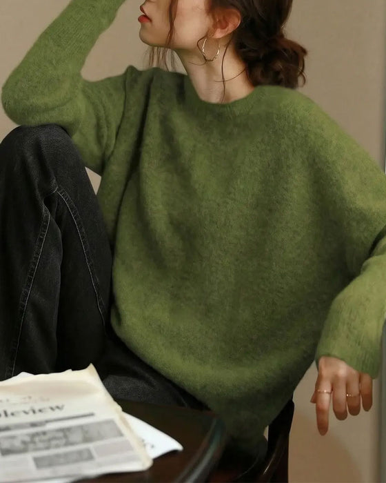 Pullover Col Rond Manches Longues Décontracté Tricoté