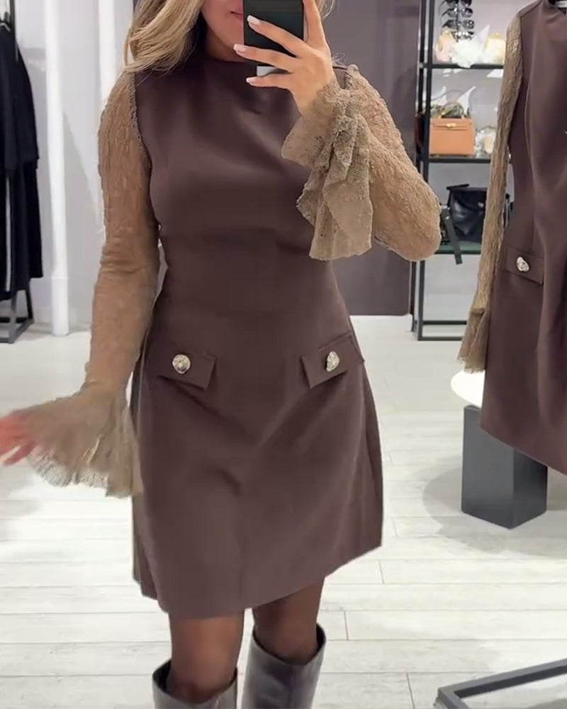 Robe Stylée Et Élégante À Manches Ballon