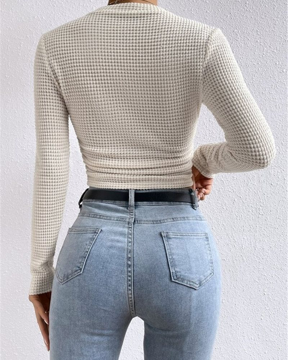 Haut Slim Fit Polyvalent Manches Longues