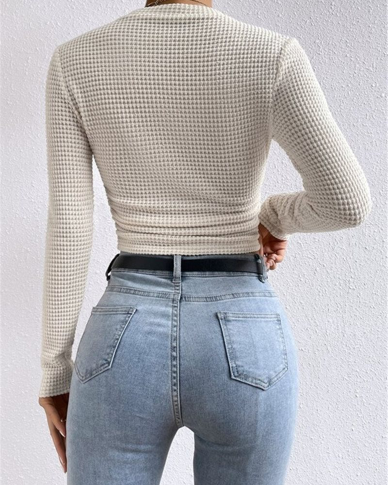 Haut Slim Fit Polyvalent Manches Longues
