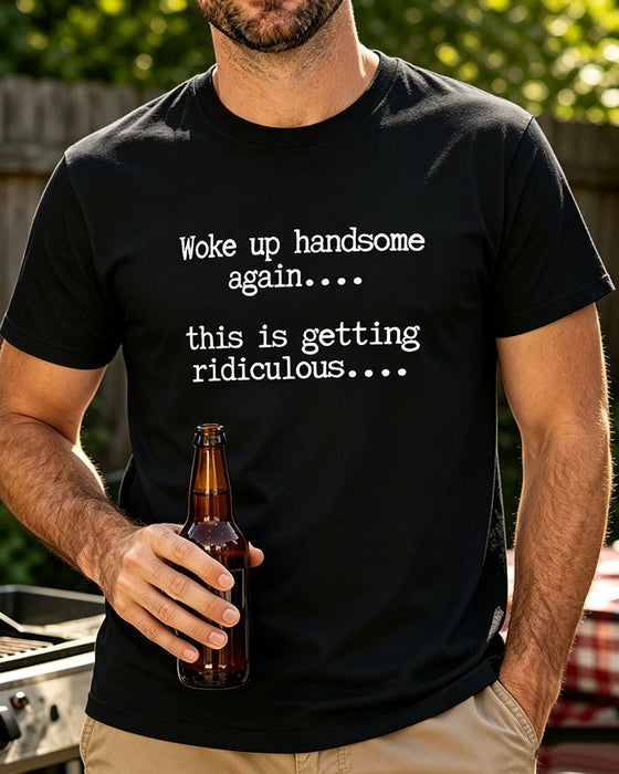 Homme T-Shirt Lettre Imprimé Col Rond