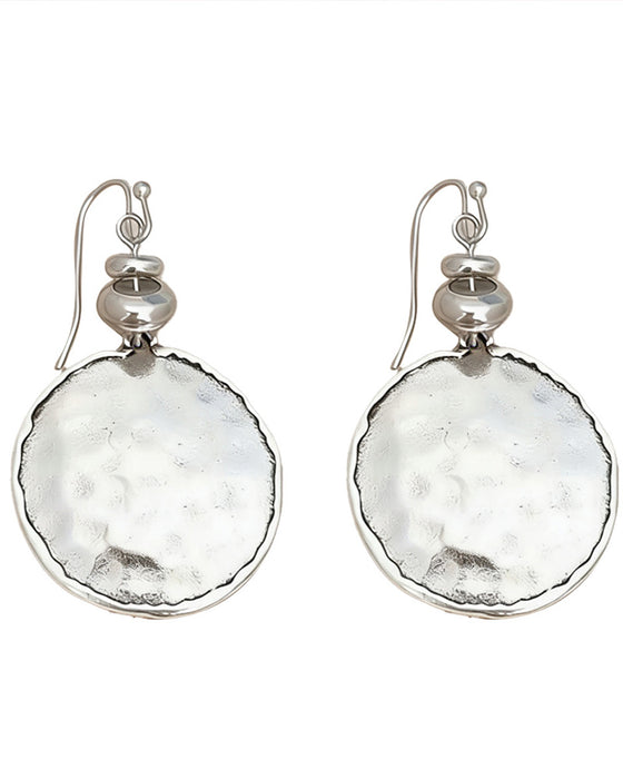 Boucles D'oreilles Simples Rondes Conception Concave Et Convexe