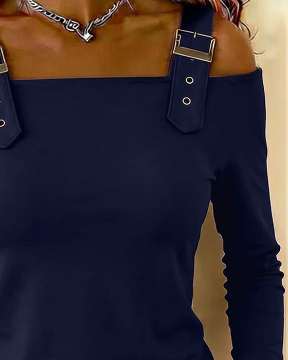 Haut Manche Longue Off-Épaule Camisole